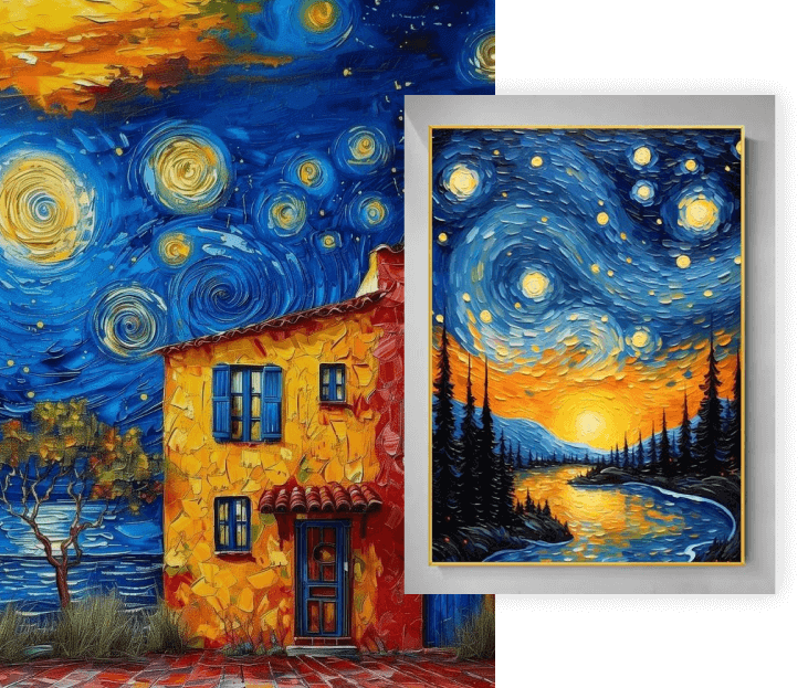 Hand-painted luxury artwork